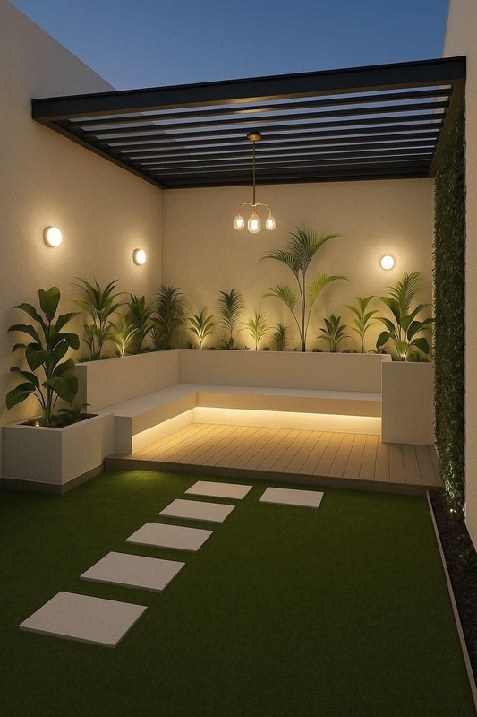 luces pared patio interno